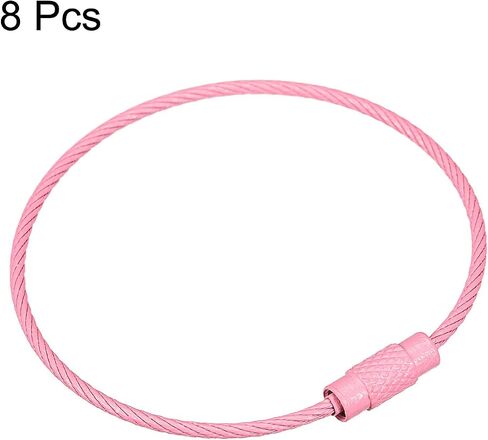 uxcell Cable Key Rings, 6.3"/ 160mm Wire Keychain Twist Loops for Lanyards, Keychains, Luggage Tags, Black, 8Pcs in Saudi Arabia