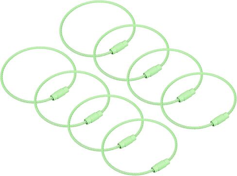 uxcell Cable Key Rings, 6.3"/ 160mm Wire Keychain Twist Loops for Lanyards, Keychains, Luggage Tags, Black, 8Pcs in Saudi Arabia