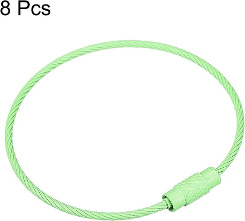 uxcell Cable Key Rings, 6.3"/ 160mm Wire Keychain Twist Loops for Lanyards, Keychains, Luggage Tags, Black, 8Pcs in Saudi Arabia