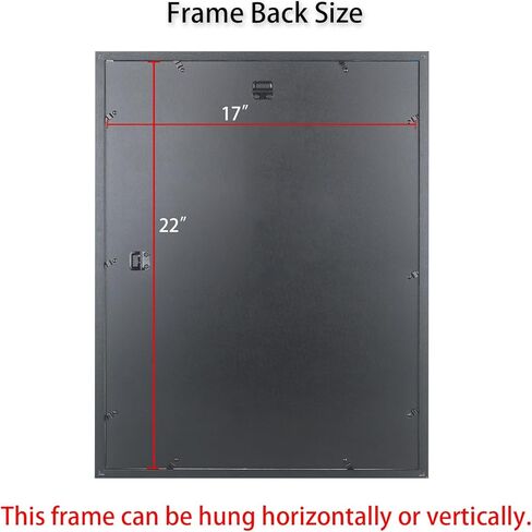 إطارات الملصقات مقاس 17 × 22 بوصة إطار صورة من الخشب الصلب باللون الأسود للملصق وإطارات الصور مقاس 17 × 22، بما في ذلك أدوات التعليق (F22B1722) in Kuwait