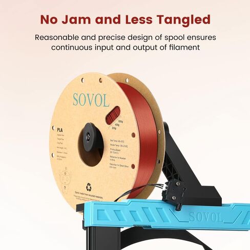Sovol Silk PLA Filament 1.75mm for 3D Printer, Shiny 3D Printing Material, Wiring Tightness, Dimensional Accuracy +/- 0.03 mm, 1KG (2.2 lbs), Bronze in Saudi Arabia