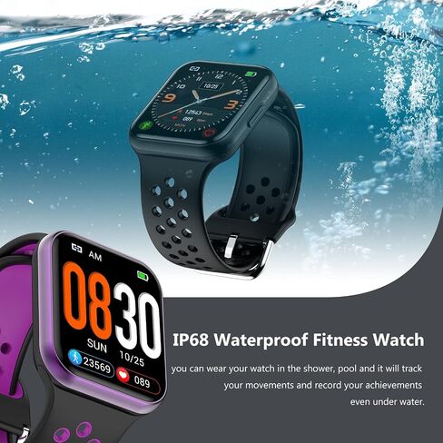 Smart Watch,Fitness Activity Tracker 1.72" Touch Screen Fitness Watch with Heart Rate Sleep Monitor,Blood Oxygen,Step Counter for Men Women Kids 3ATM Waterproof Smartwatch Sports for iOS Android in Saudi Arabia