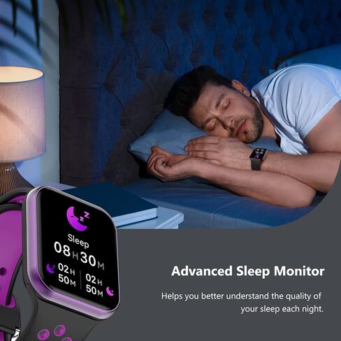 Smart Watch,Fitness Activity Tracker 1.72" Touch Screen Fitness Watch with Heart Rate Sleep Monitor,Blood Oxygen,Step Counter for Men Women Kids 3ATM Waterproof Smartwatch Sports for iOS Android in Saudi Arabia