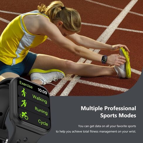 Smart Watch,Fitness Activity Tracker 1.72" Touch Screen Fitness Watch with Heart Rate Sleep Monitor,Blood Oxygen,Step Counter for Men Women Kids 3ATM Waterproof Smartwatch Sports for iOS Android in Saudi Arabia