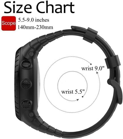 سوار Suunto Core، سوار معصم ناعم بديل كلاسيكي مع مشبك معدني لساعة Suunto Core الذكية، يناسب معصم 5.5 بوصة - 9.0 بوصة (140 مم - 230 مم) in Saudi Arabia