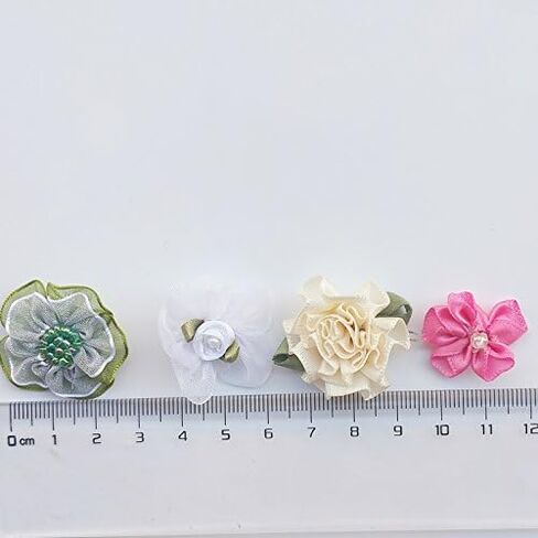 Chenkou Craft Mix Bulk 50pcs Ribbon Flowers Bows Craft Wedding Ornament Appliques A0241 in Saudi Arabia