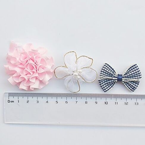 Chenkou Craft Mix Bulk 50pcs Ribbon Flowers Bows Craft Wedding Ornament Appliques A0241 in Saudi Arabia