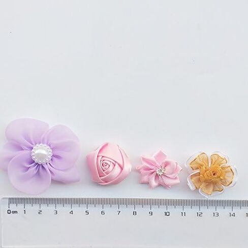 Chenkou Craft Mix Bulk 50pcs Ribbon Flowers Bows Craft Wedding Ornament Appliques A0241 in Saudi Arabia