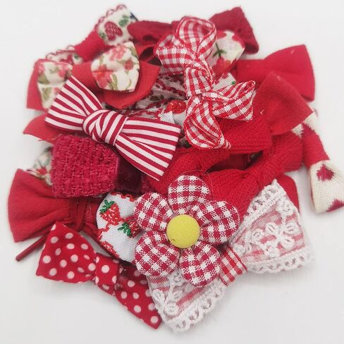 Chenkou Craft Mix Bulk 50pcs Ribbon Flowers Bows Craft Wedding Ornament Appliques A0241 in Saudi Arabia