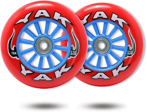 Classic 110mm Pro Stunt Scooter Wheels Red Pair - High Rebound Replacement Pro Scooter Wheels with Smooth ABEC-7 Bearings in Saudi Arabia