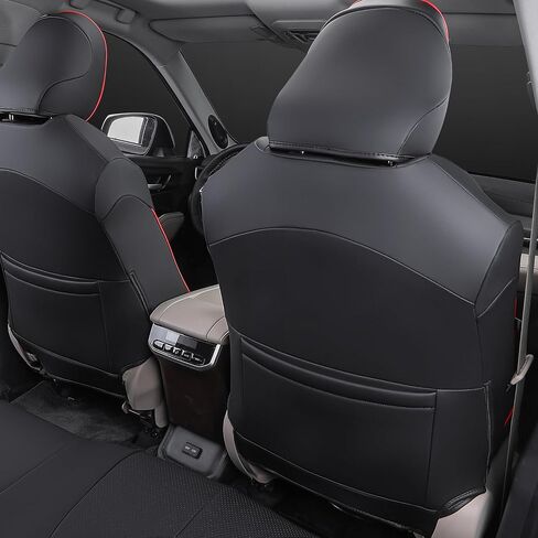 غطاء مقعد Xipoo (جلد صناعي، مقاس مخصص) لسيارة Toyota Highlander، متوافق مع 2020-2024، 7 مقاعد، كرسي الكابتن في الصف الثاني، أسود + بني in Kuwait