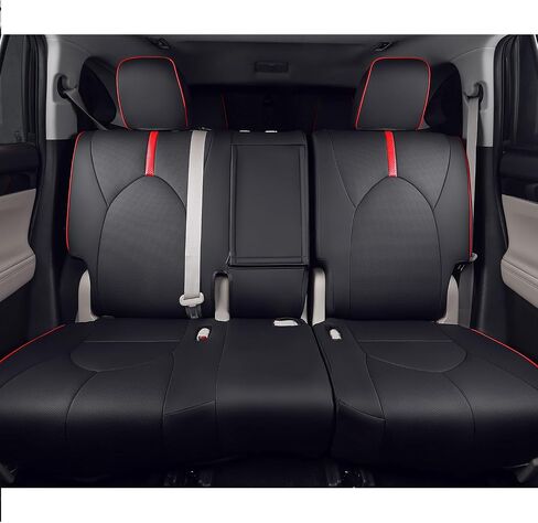 غطاء مقعد Xipoo (جلد صناعي، مقاس مخصص) لسيارة Toyota Highlander، متوافق مع 2020-2024، 7 مقاعد، كرسي الكابتن في الصف الثاني، أسود + بني in Kuwait