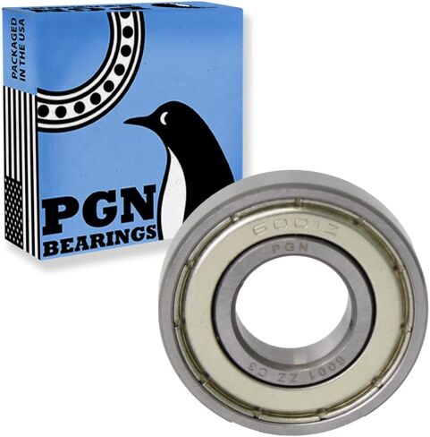 محمل PGN (10 عبوات) 6001-ZZ - محمل كروي مختوم من الصلب الكروم المشحم - محامل 12x28x8 مم مع درع معدني ودعم دورة في الدقيقة العالية in Saudi Arabia