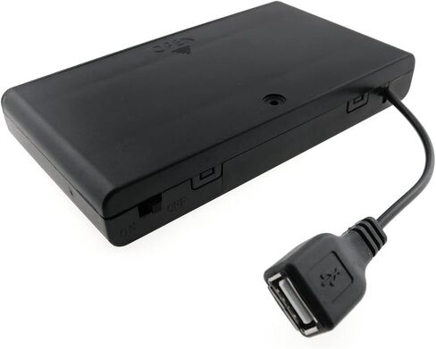 حامل بطارية AA أسود 8 × 1.5 فولت 12 فولت صندوق بطارية AA مع قابس أنثى USB DIY حامل بطارية حزم بطاريات حافظة بنك طاقة سلكي مفتاح تشغيل/إيقاف مع غطاء in Saudi Arabia