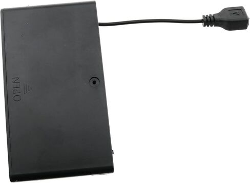 حامل بطارية AA أسود 8 × 1.5 فولت 12 فولت صندوق بطارية AA مع قابس أنثى USB DIY حامل بطارية حزم بطاريات حافظة بنك طاقة سلكي مفتاح تشغيل/إيقاف مع غطاء in Saudi Arabia