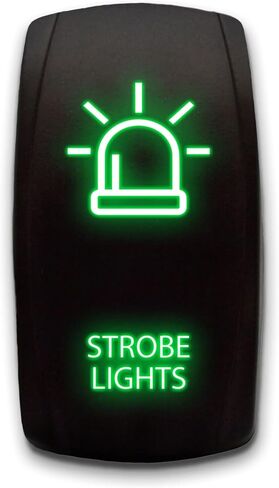 أضواء ستروب محفورة بالليزر 5-Pin قطب واحد مفتاح هزاز عمودي ON-Off SPST تبديل التبديل 20A 12V، أخضر in Kuwait