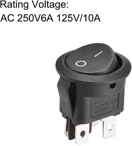 Uxcell DPST قارب الروك التبديل جولة تبديل التبديل للقوارب البحرية 4 دبابيس تشغيل/إيقاف AC250V/6A 125 فولت/10A 2 قطعة in Kuwait