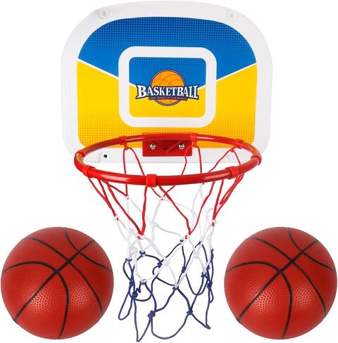 Trampoline Basketball Hoop, Teenager Basketball Hoop for Trampoline with Pump and 2 Mini Ball, Fit for Straight Pole in Kuwait