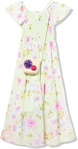 Speechless Girls' Flutter Sleeve Chiffon Maxi Tiered Dress in Saudi Arabia