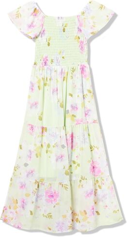 Speechless Girls' Flutter Sleeve Chiffon Maxi Tiered Dress in Saudi Arabia