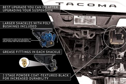 Shackle Hangers for a 2005-2023 Toyota Tacoma | Increased Durability | Complete Factory Replacement | Made in The USA | Rago Fabrication in Saudi Arabia