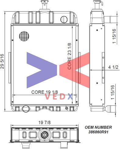 مشعاع 386860R91 للحالة/الجرار الدولي متوافق مع نماذج Case IH 806 826 856 1026 1206 من Vedx Online in Kuwait
