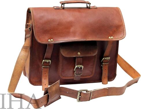 حقيبة ساعي البريد من الجلد مقاس 15 بوصة من Shy Let's Touch The Sky حقيبة يد كلاسيكية حقائب كروس للرجال والنساء حقيبة مكتب للجنسين in Kuwait