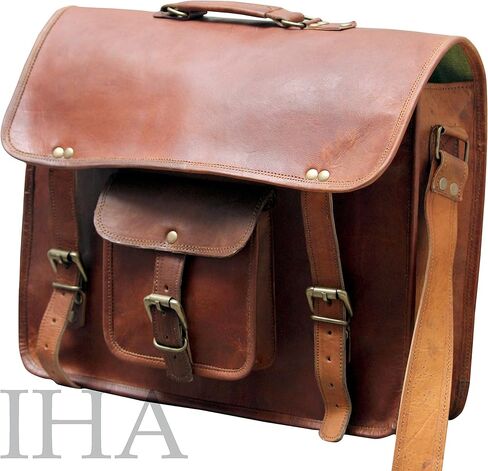 حقيبة ساعي البريد من الجلد مقاس 15 بوصة من Shy Let's Touch The Sky حقيبة يد كلاسيكية حقائب كروس للرجال والنساء حقيبة مكتب للجنسين in Kuwait