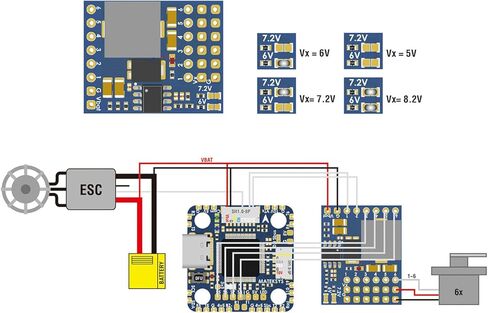 Matek SERVO PDB مع BEC 5.5-36V إلى 5-8.2V لطائرة RC ذات الجناح الثابت FPV in Kuwait