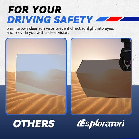 UTV Sun Visor، 1.25 "-2" شريط لفة يعمل مع الزجاج الأمامي مناسب لـ Polaris Ranger RZR 1000 XP Turbo Can am Defender Maverick X3 Kawasaki Mule Pioneer 1000 YXZ Teryx، ملحقات UTV in Kuwait