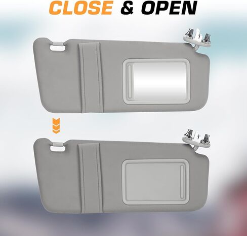 Left Driver Side Sun Visor with Light Fit for Toyota Camry 2007 2008 2009 2010 2011 Gray Replace # 74320-06780-B 74320-33B81-B0 in Saudi Arabia