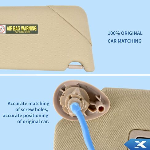 Car Beige Passenger Right Sun Visor for Honda Accord 2008 2009 2010 2011 2012 2013 2014 2015 2016 2017 Sun Protection Visors Replaces# 83230TA0A91ZA，83230TA0A91ZB in Saudi Arabia