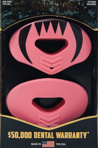 Beast - BLK/Gold Lip Protector MOUTHGUARD 2-Pack, One Size Fits All, Works with or Without Braces, Includes Tethers, Football, All Sports in Saudi Arabia
