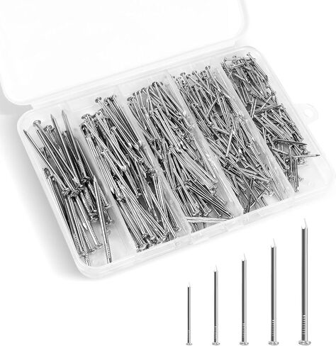 5 Sizes Black Hardware Nails Assortment Kit, Picture Hanging Nails, Finishing Nails, Wood Nails, Wall Nails for Hanging, Small Nails, 400 PCS in Saudi Arabia