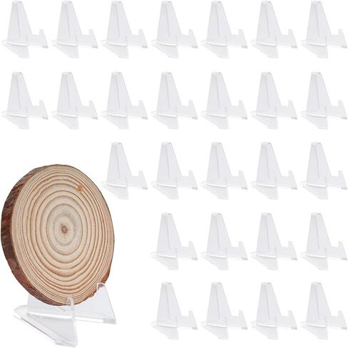30 Packs Card Display Stand Clear Acrylic Easel Stands Coin Display Easel Holder Mini Card Stands Sports Card Holder for Coin Graded Card Challenge Medals Sports Card Baseball Card Trading Card in Saudi Arabia
