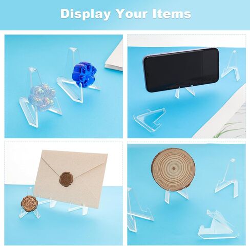 30 Packs Card Display Stand Clear Acrylic Easel Stands Coin Display Easel Holder Mini Card Stands Sports Card Holder for Coin Graded Card Challenge Medals Sports Card Baseball Card Trading Card in Saudi Arabia