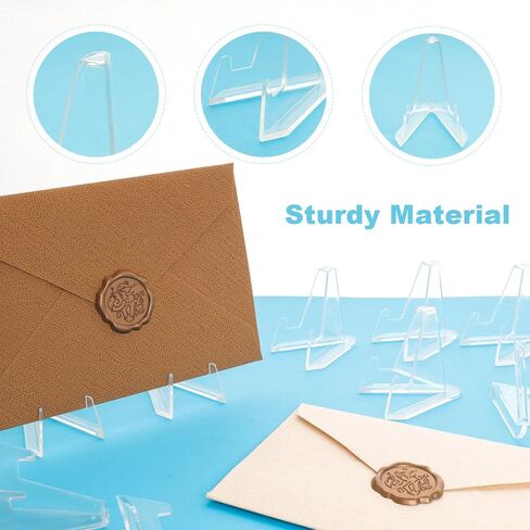30 Packs Card Display Stand Clear Acrylic Easel Stands Coin Display Easel Holder Mini Card Stands Sports Card Holder for Coin Graded Card Challenge Medals Sports Card Baseball Card Trading Card in Saudi Arabia
