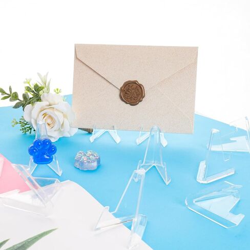 30 Packs Card Display Stand Clear Acrylic Easel Stands Coin Display Easel Holder Mini Card Stands Sports Card Holder for Coin Graded Card Challenge Medals Sports Card Baseball Card Trading Card in Saudi Arabia
