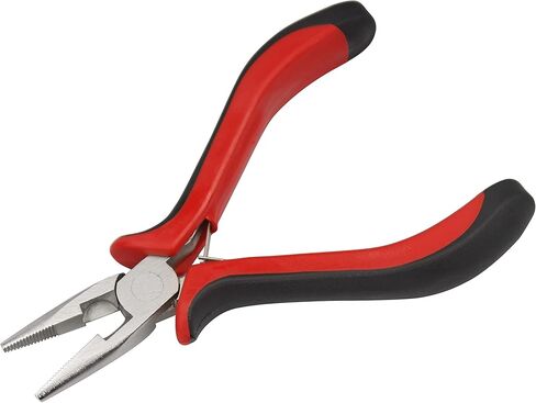 Needle Nose Pliers with Serrated Jaws for Micro Nano Ring Hair Extensions, Micro Link Hair Feather Extensions, Jewelry Making, Bending Wire and Small Object Gripping (1 Piece, JZQ002) in Kuwait