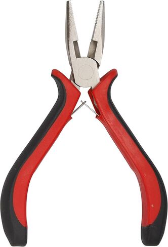 Needle Nose Pliers with Serrated Jaws for Micro Nano Ring Hair Extensions, Micro Link Hair Feather Extensions, Jewelry Making, Bending Wire and Small Object Gripping (1 Piece, JZQ002) in Kuwait