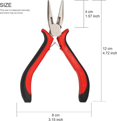 Needle Nose Pliers with Serrated Jaws for Micro Nano Ring Hair Extensions, Micro Link Hair Feather Extensions, Jewelry Making, Bending Wire and Small Object Gripping (1 Piece, JZQ002) in Kuwait