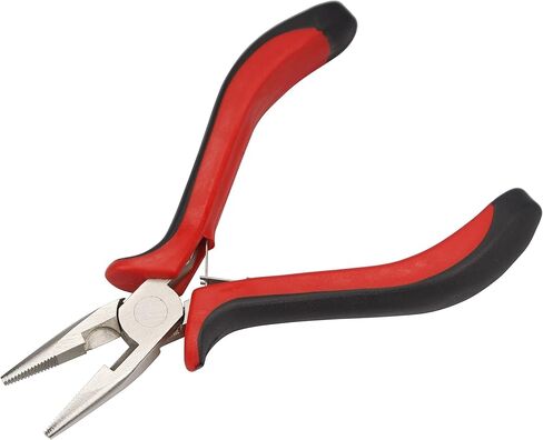 Needle Nose Pliers with Serrated Jaws for Micro Nano Ring Hair Extensions, Micro Link Hair Feather Extensions, Jewelry Making, Bending Wire and Small Object Gripping (1 Piece, JZQ002) in Kuwait