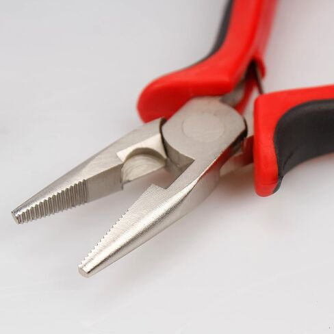 Needle Nose Pliers with Serrated Jaws for Micro Nano Ring Hair Extensions, Micro Link Hair Feather Extensions, Jewelry Making, Bending Wire and Small Object Gripping (1 Piece, JZQ002) in Kuwait