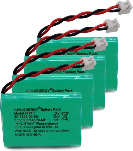 بطارية هاتف لاسلكية GEILIENERGY 27910 قابلة لإعادة الشحن متوافقة مع 89-1323-00-00 E1112 E2801 TL72108 SD-7501 23-959 سماعات لاسلكية 3.6 فولت (عبوة من 4) in Kuwait