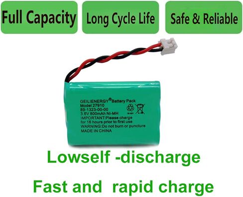 بطارية هاتف لاسلكية GEILIENERGY 27910 قابلة لإعادة الشحن متوافقة مع 89-1323-00-00 E1112 E2801 TL72108 SD-7501 23-959 سماعات لاسلكية 3.6 فولت (عبوة من 4) in Kuwait