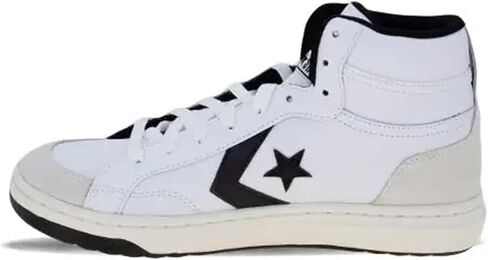 Converse Unisex Pro Blaze V2 Leather Sneaker - Lace up Closure Style - Mid White/Black/Egret in Saudi Arabia
