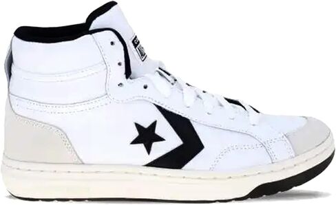 Converse Unisex Pro Blaze V2 Leather Sneaker - Lace up Closure Style - Mid White/Black/Egret in Saudi Arabia