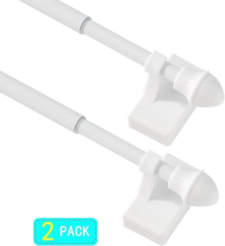 Magnetic Curtain Rods for Metal Doors，No tools required,Multi-Use Adjustable Appliance for Windows Iron Steel Places，09-16 Inch，2 Pack,Black in Saudi Arabia