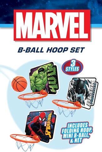 JA-RU Marvel Legends Basketball Hoop Indoor Set with Ball (3 Units Assorted) Superhero Avengers Spiderman Black Panther & Hulk Basket Ball Goal Net. Self Adhesive for Wall or Door. Spid-6822-3s in Saudi Arabia