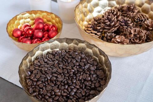 وعاء صغير على شكل قرص العسل الذهبي الزجاجي من فيتري روفولو، طبق مزخرف، وعاء فواكه وحلوى للمكتب/المنزل in Kuwait